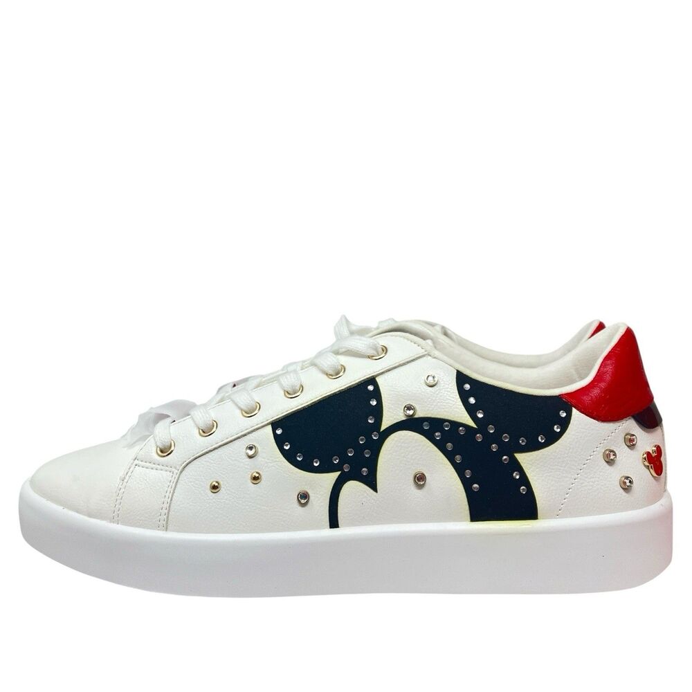 Aldo x Disney Platform Sneakers Womens 11 White Mickey Mouse Rhinestone - Picture 6 of 15